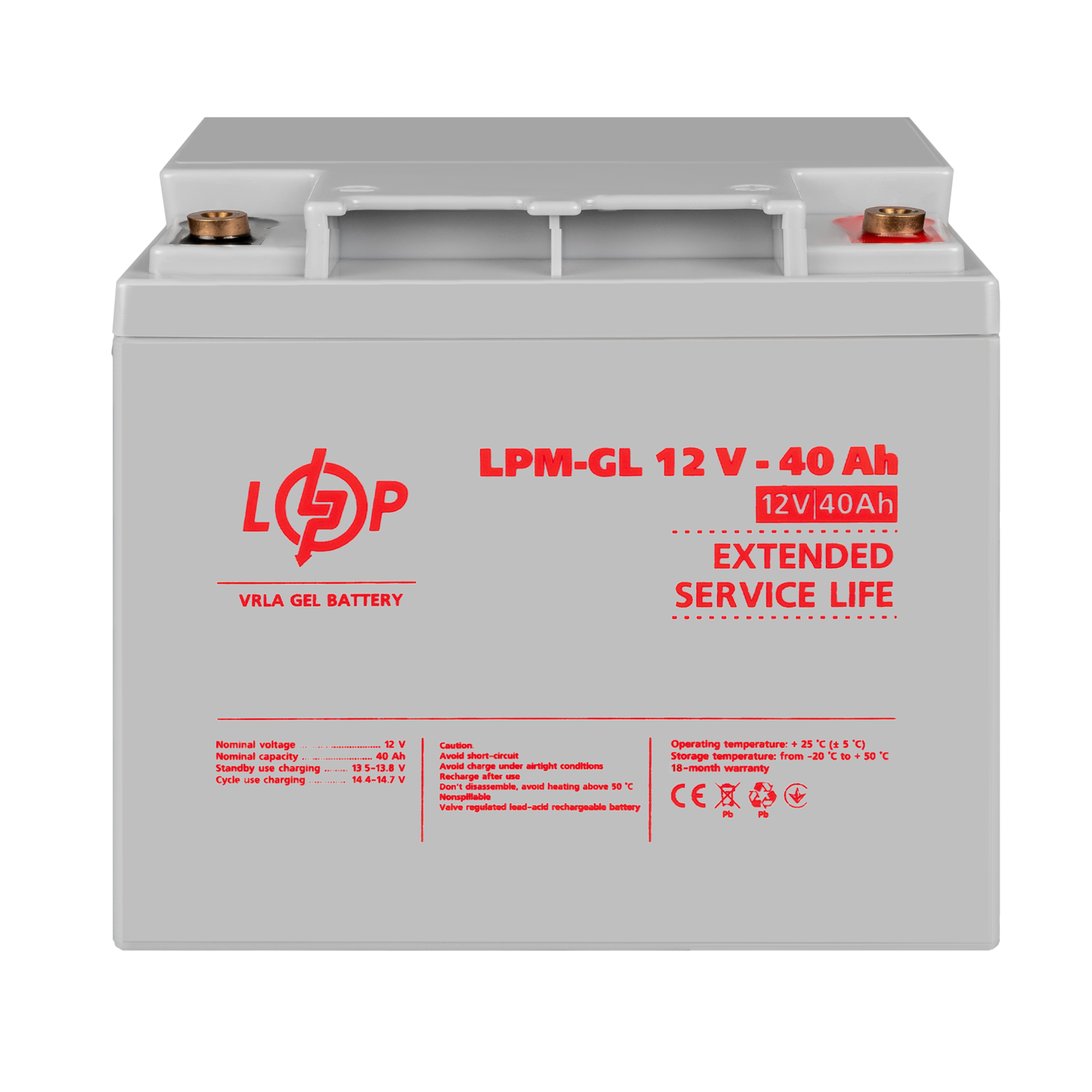 Аккумулятор гелевый LPM-GL 12V-40 Ah - фото 2 Аккумулятор гелевый LPM-GL 12V-40 Ah - фото 2