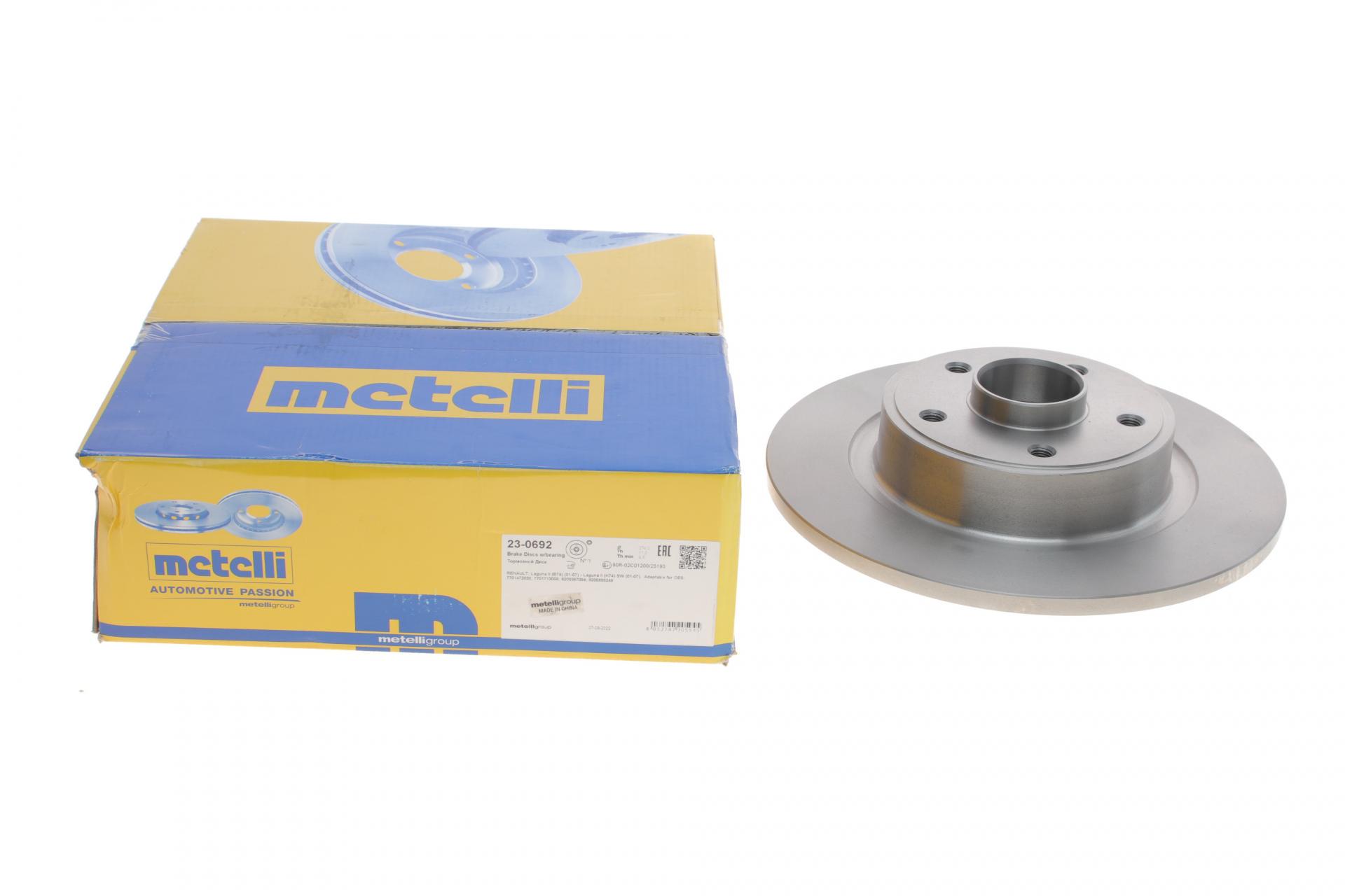 Диск тормозной задний METELLI Renault Laguna II 01-07 с полным подшипником 274x11 мм (23-0692 METELLI)