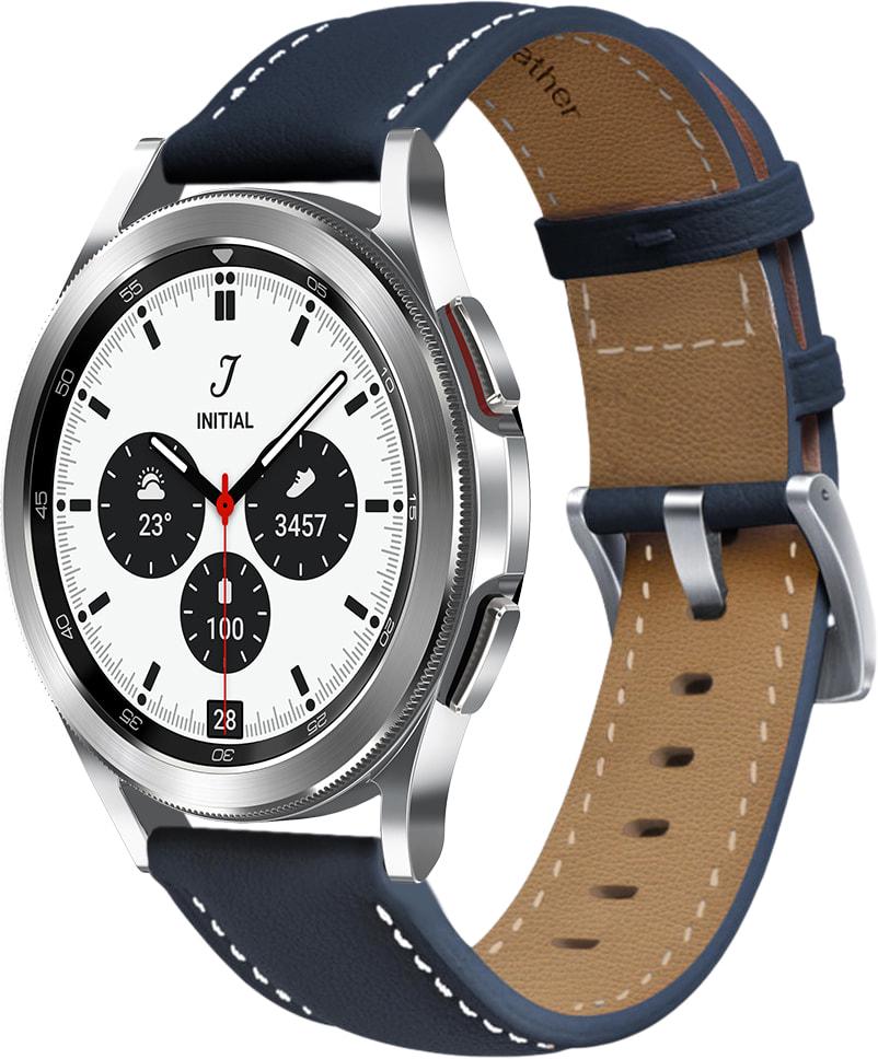 Ремінець шкіряний Folsa для Galaxy Watch 4 Classic 42 мм Dark Blue (31518-5D) Ремінець шкіряний Folsa для Galaxy Watch 4 Classic 42 мм Dark Blue (31518-5D)