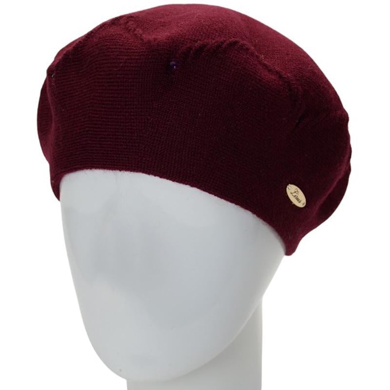 Берет жіночий подвійний Lirus Алана універсальний Бордовий (276145)