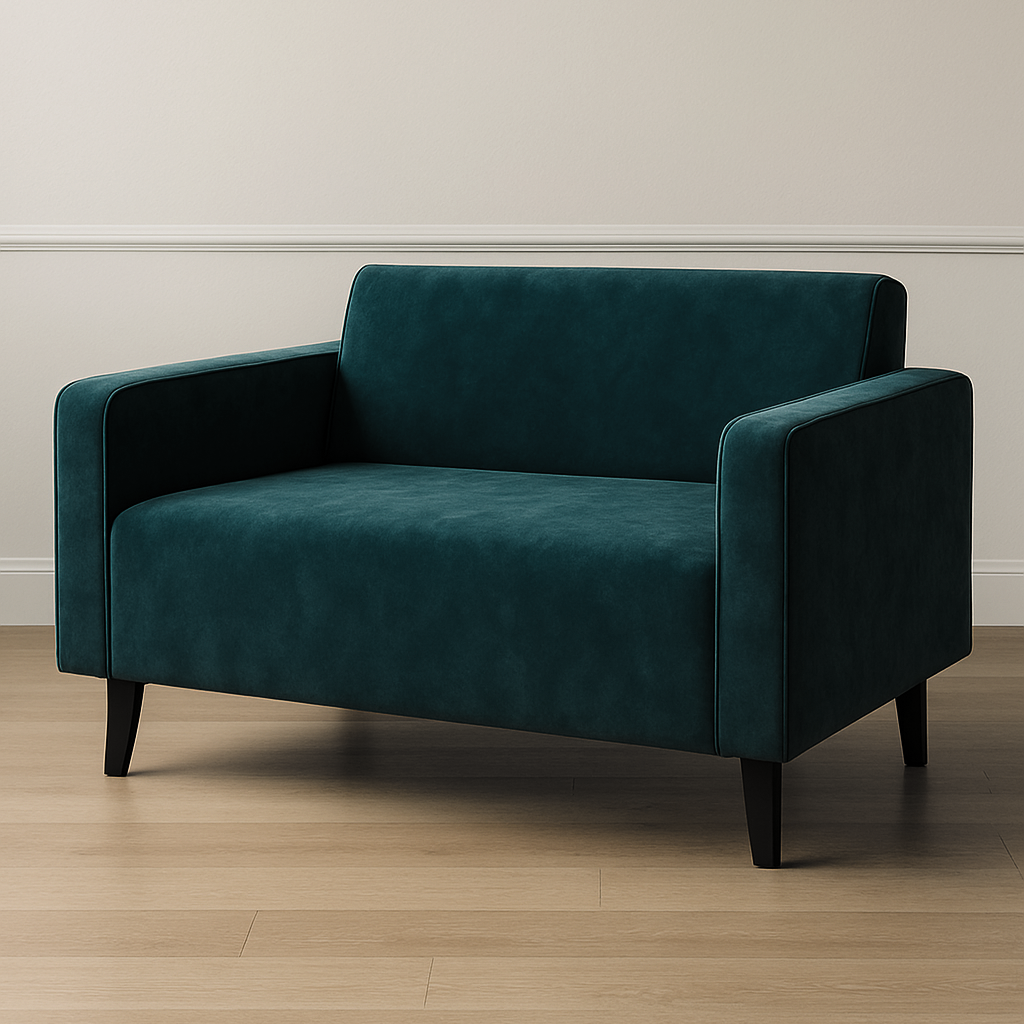 Диван офисный Tobi Sho Тайм с подлокотниками велюр Крокус 1460х680х770 мм Морская волна (Морская волна/88)