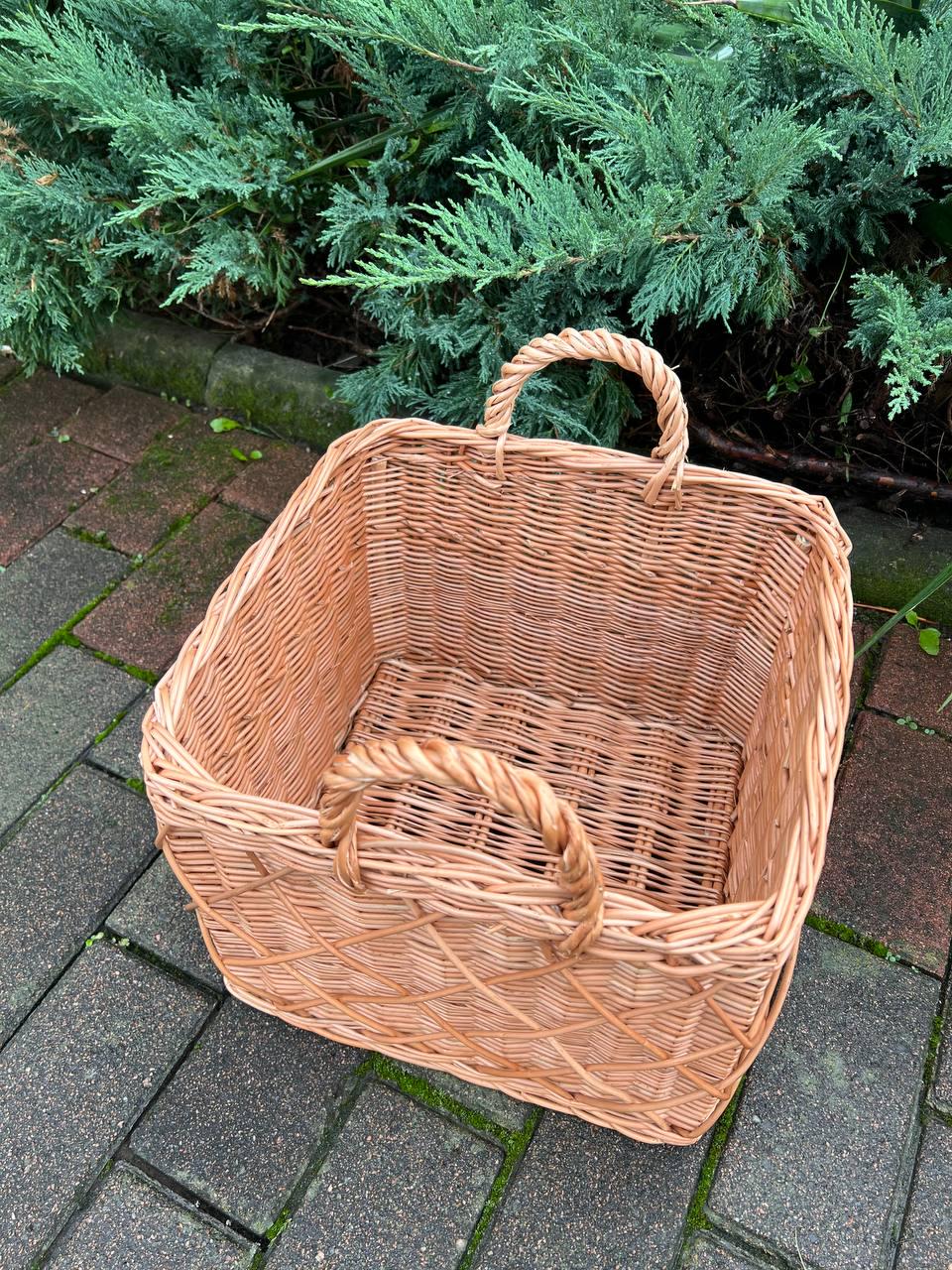 Корзина с ручками плетеная из лозы Бежевый (29011480) - фото 3 Корзина с ручками плетеная из лозы Бежевый (29011480) - фото 3