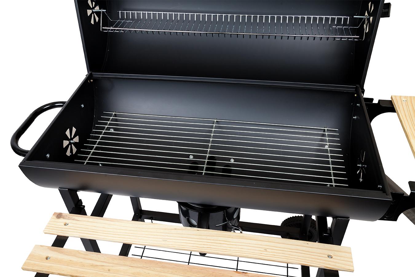 Гриль-барбекю вугільний Levistella Wood Table Grill LV20021704B із термометром Чорний (14-16-LVS3061) - фото 10