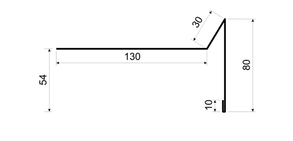 Планка торцевая для кровли SIMBUD металл мат 2000 мм 0,45 мм RAL8004 (5049) - фото 2