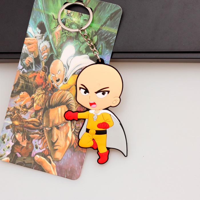 Брелок Сайтама One Punch Man резиновый Rubber (20302)