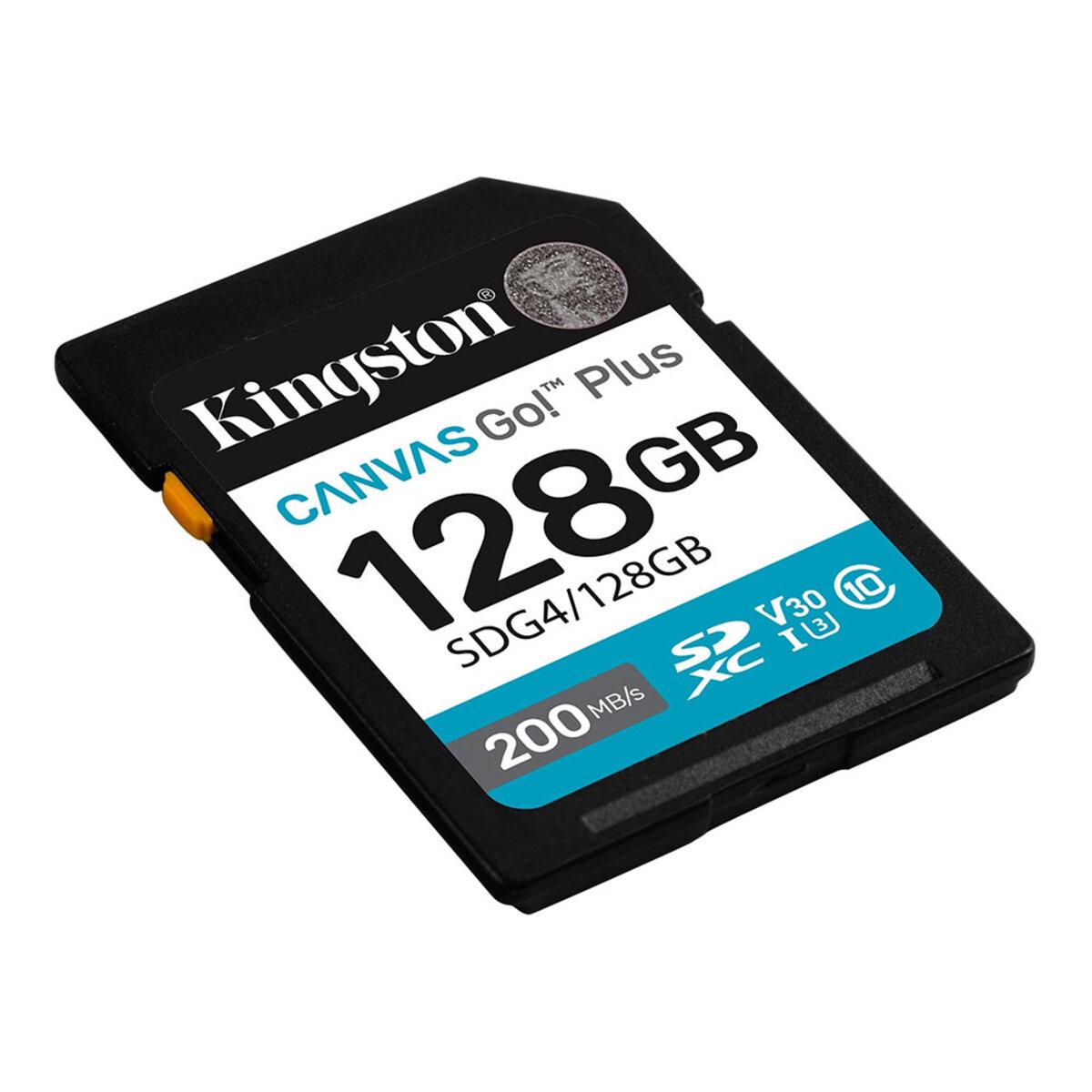 Карта памяти Kingston Canvas Go! Plus 128 GB SDXC UHS-1 U3 class 10 A2 V30 R200MB/s (SDG4/128GB) - фото 2