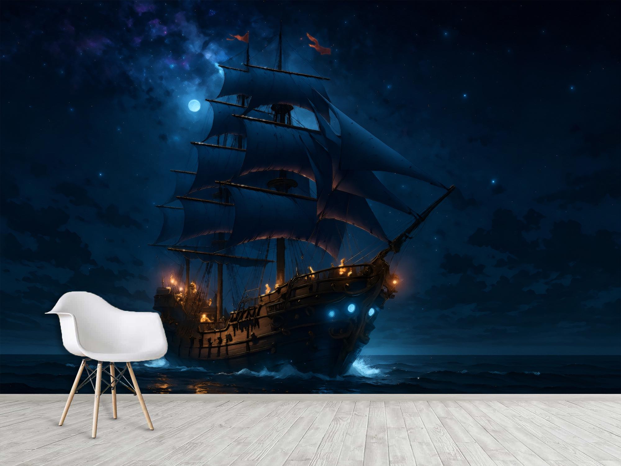 Фотообои флизелиновые Upstream Корабль в лунную ночь 180х120 см (SPF-162/2) - фото 6 Фотообои флизелиновые Upstream Корабль в лунную ночь 180х120 см (SPF-162/2) - фото 6