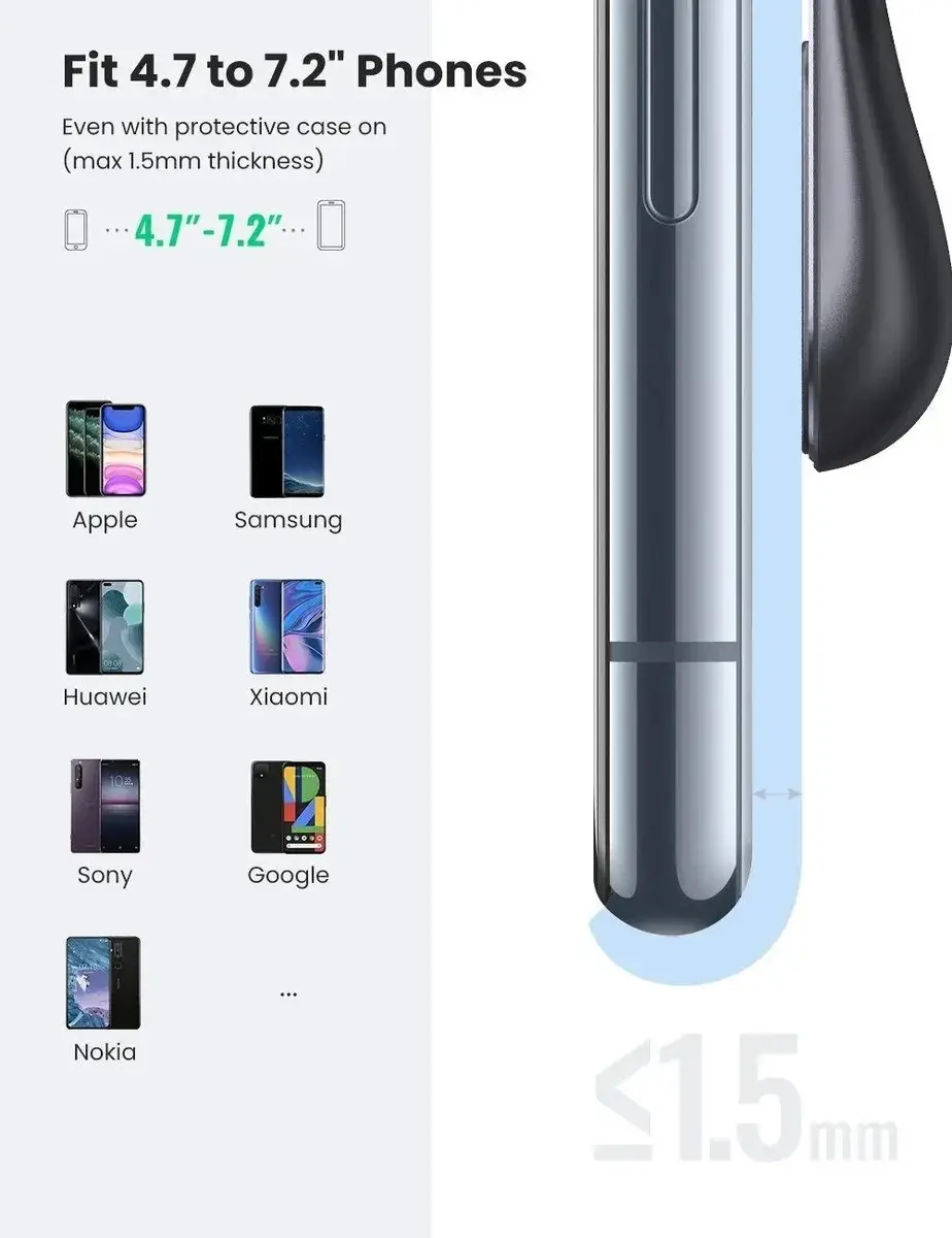 Автодержатель для телефона UGREEN LP290 Waterfall Magnetic Phone Holder (UGR-80712B) - фото 4