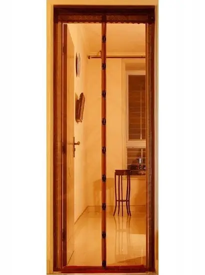 Шторка москитная сетка с магнитами на двери 100х210 см (60022/brown)