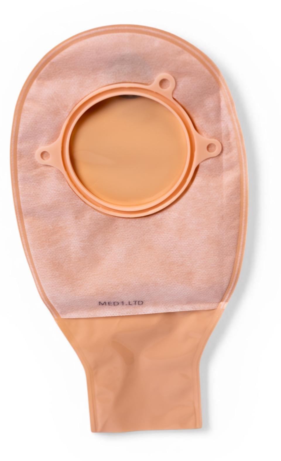 Калоприемник двухкомпонентный открытого типа с фильтром и пластиковым зажимом/вырез 70 мм (MED1-OS05-70)