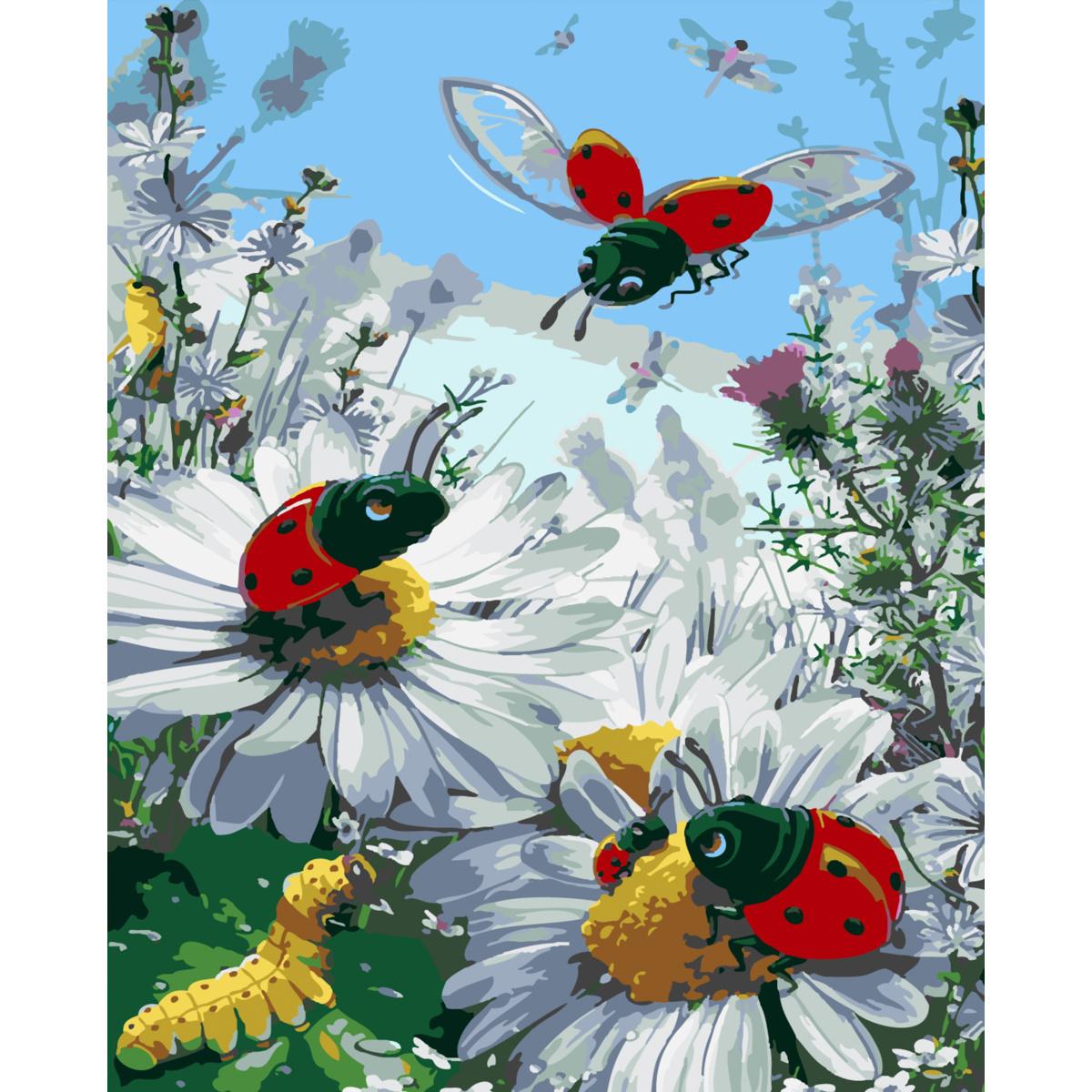 Картина за номерами Strateg Сонечко в ромашках 30x40 см (SS-6458)