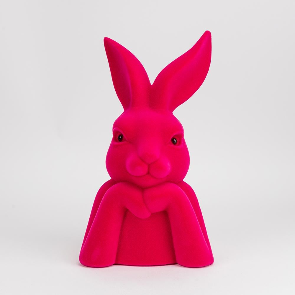 Фигурка флоковая Modern Пасхальный кролик 40 см Темно-розовый
