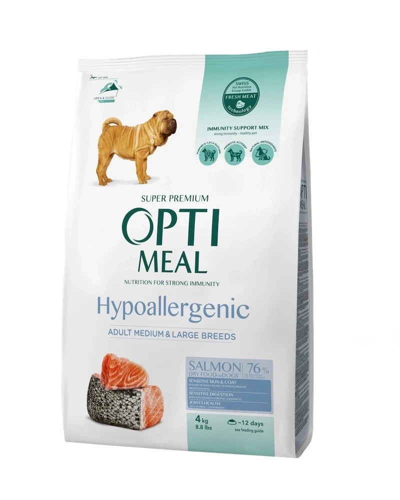 Корм для собак сухий Optimeal Dogs Hypoallergenic Medium and Large Breeds Salmon 4 кг - фото 1 Корм для собак сухий Optimeal Dogs Hypoallergenic Medium and Large Breeds Salmon 4 кг - фото 1