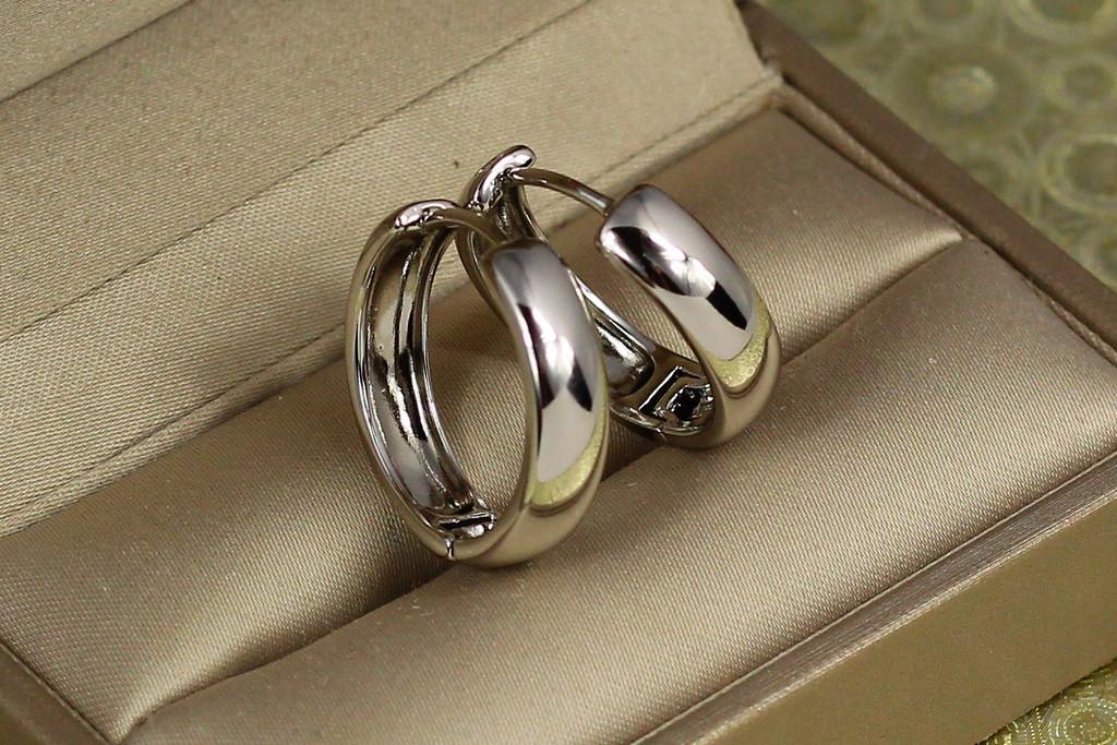 Серьги Xuping Jewelry колечки массивные 2,2 см Серебристый (2442370927)