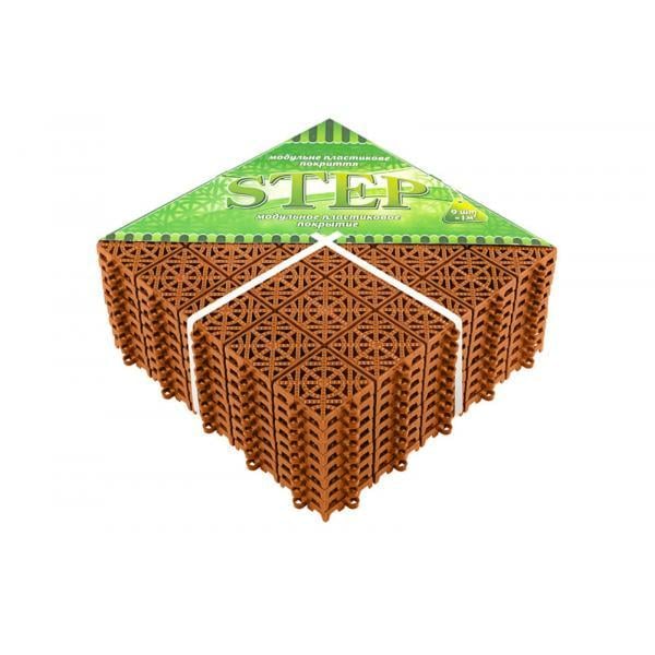 Плитка модульная для пола Степь ПВХ 330х330х15 мм Теракот (12493494)