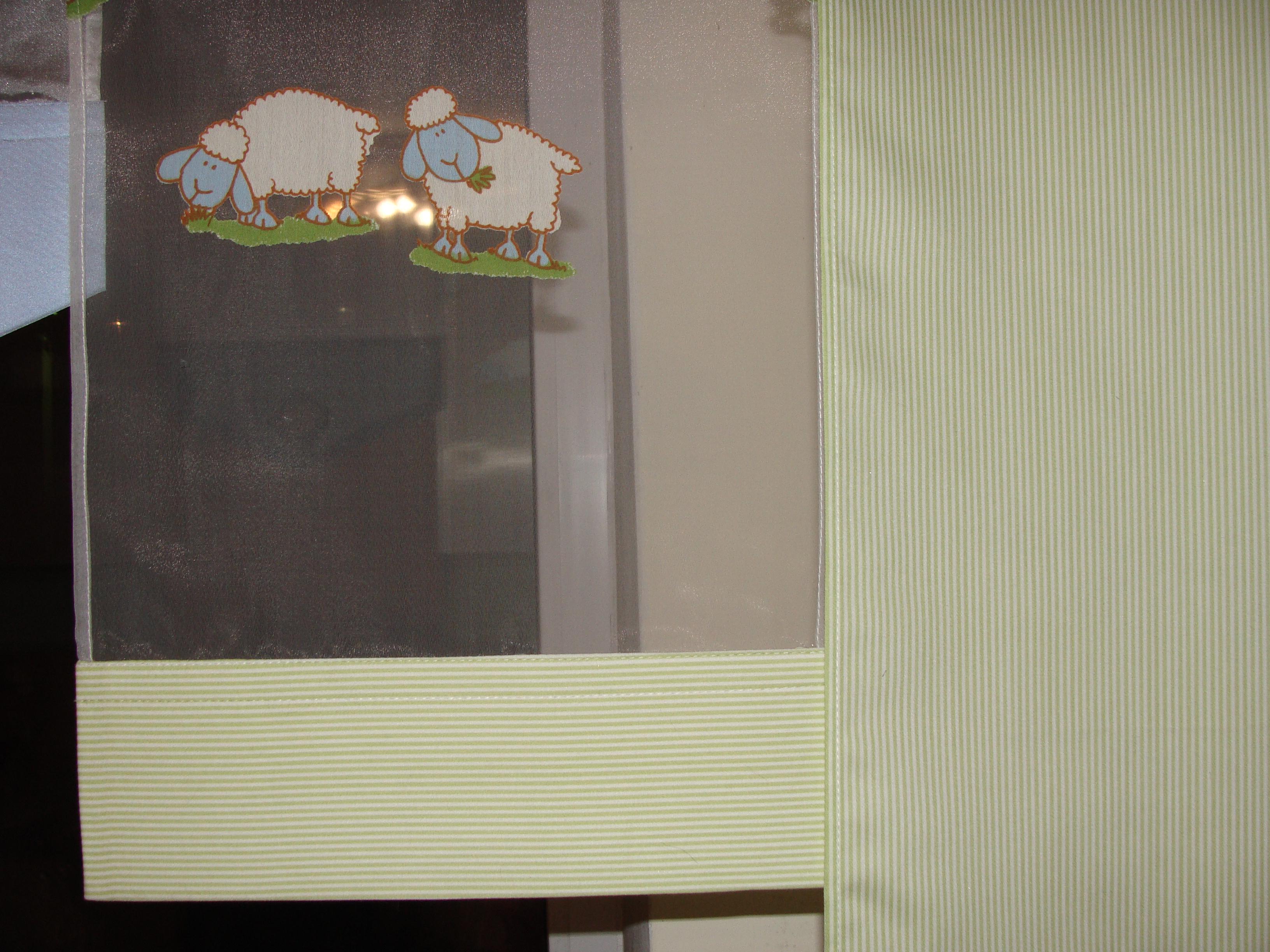 Комплект панельних фіранок Firanka Баранчики 7 шт. карниз 200 см Блакитний із салатовим (1_3п) - фото 4