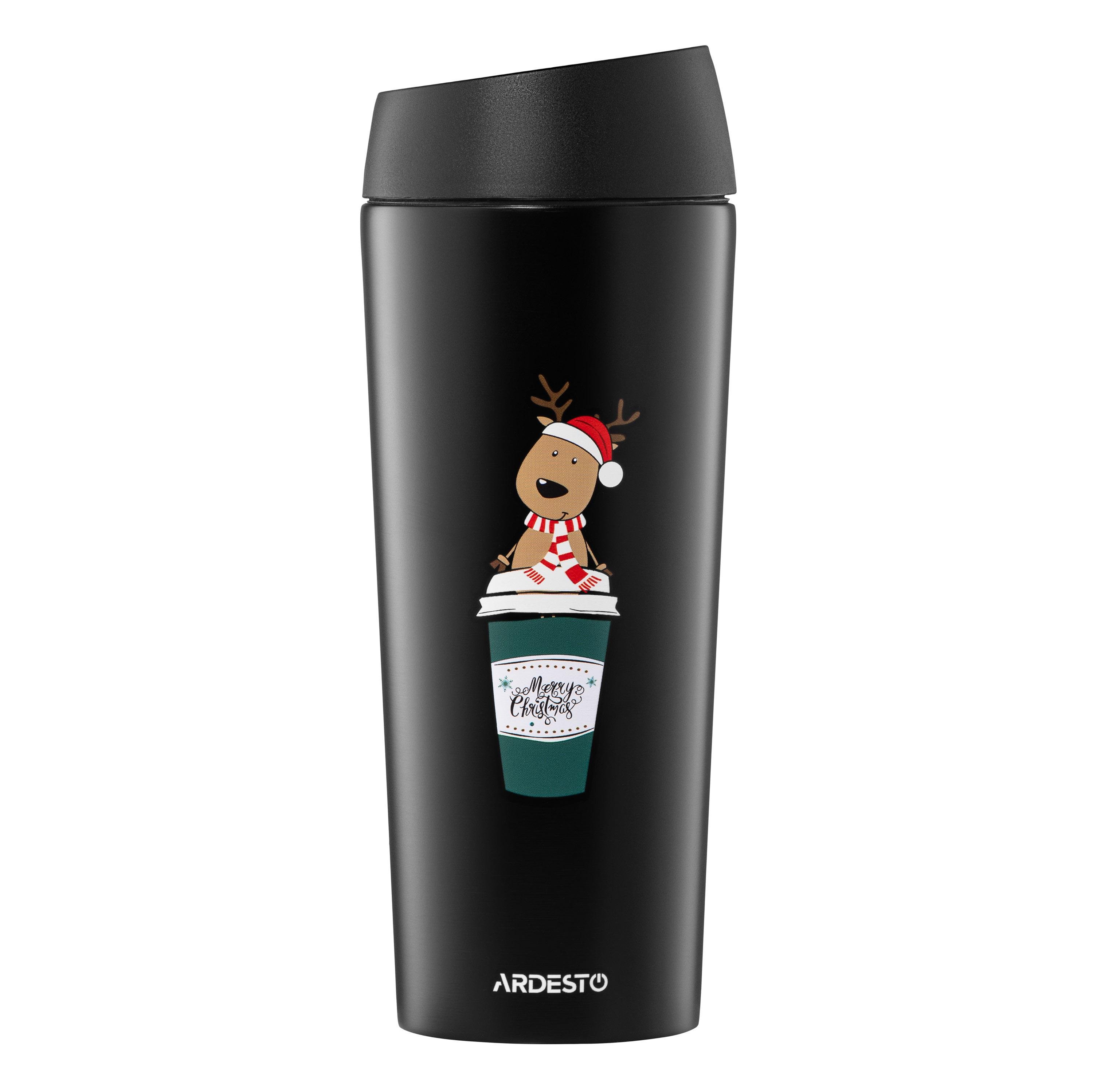 Термокружка Ardesto Coffee Time Reindeer 450 мл Черный (AR2645RN)