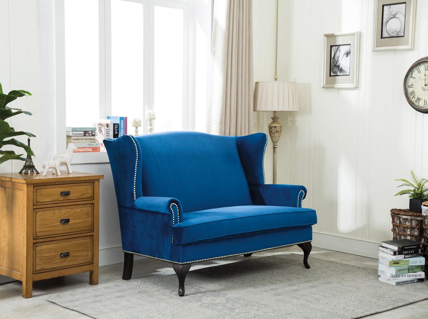 Диван Benjamin 2 Velvet Синий (BENJAMIN2VGRW)