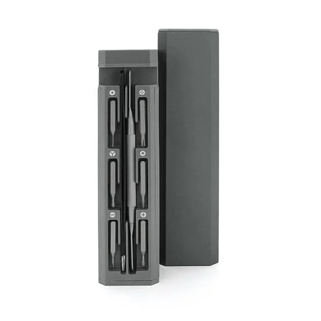 Набор прецизионных отверток 46-в-1 42 бита/магнитная ручка/лопатка и пинцет/алюминиевый кейс для телефонов и ноутбуков (SCREW-SET-46IN1-GRY) - фото 3