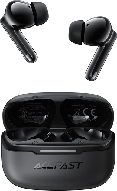 Навушники бездротові TWS ACEFAST W5 Hybrid ANC IPX4 Black (KST-6974316285373)