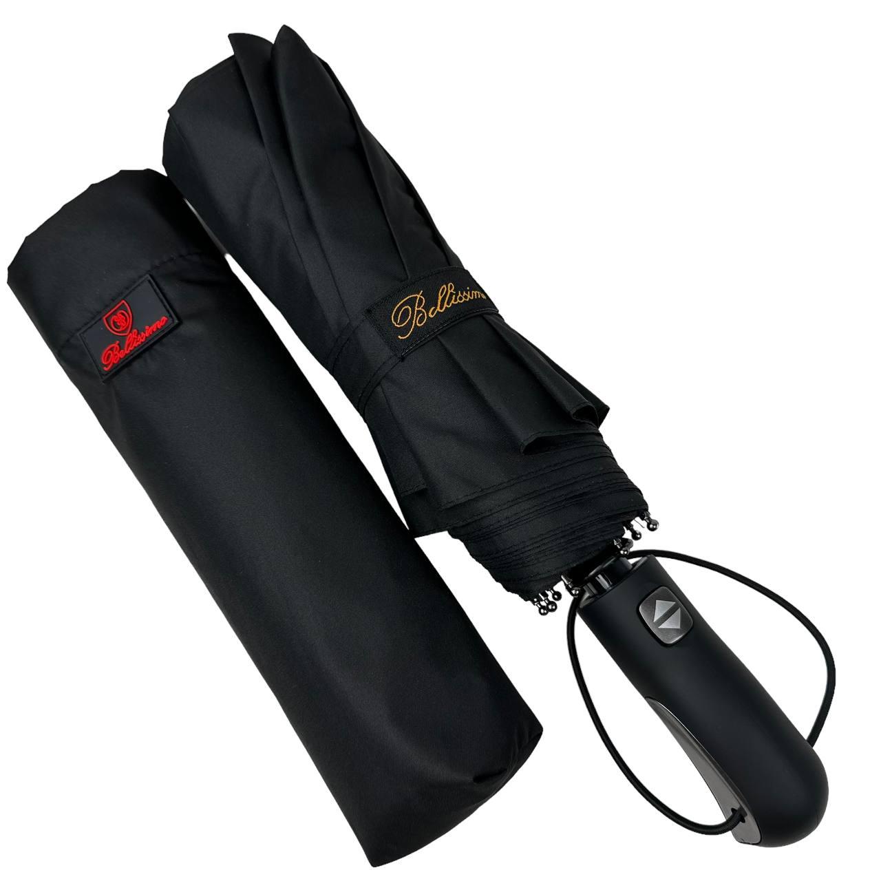 Зонт мужской автомат Bellissimо 10 спиц с прямой ручкой антивитер Черный (М0624-1) - фото 4 Зонт мужской автомат Bellissimо 10 спиц с прямой ручкой антивитер Черный (М0624-1) - фото 4