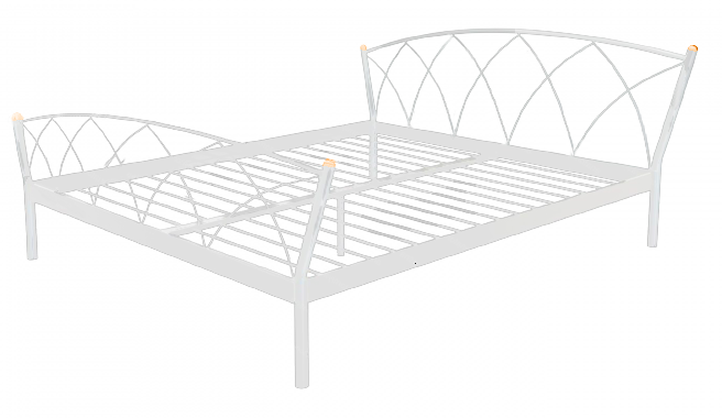 Кровать металлическая Метакам Jasmin-1 200x140 см Белый