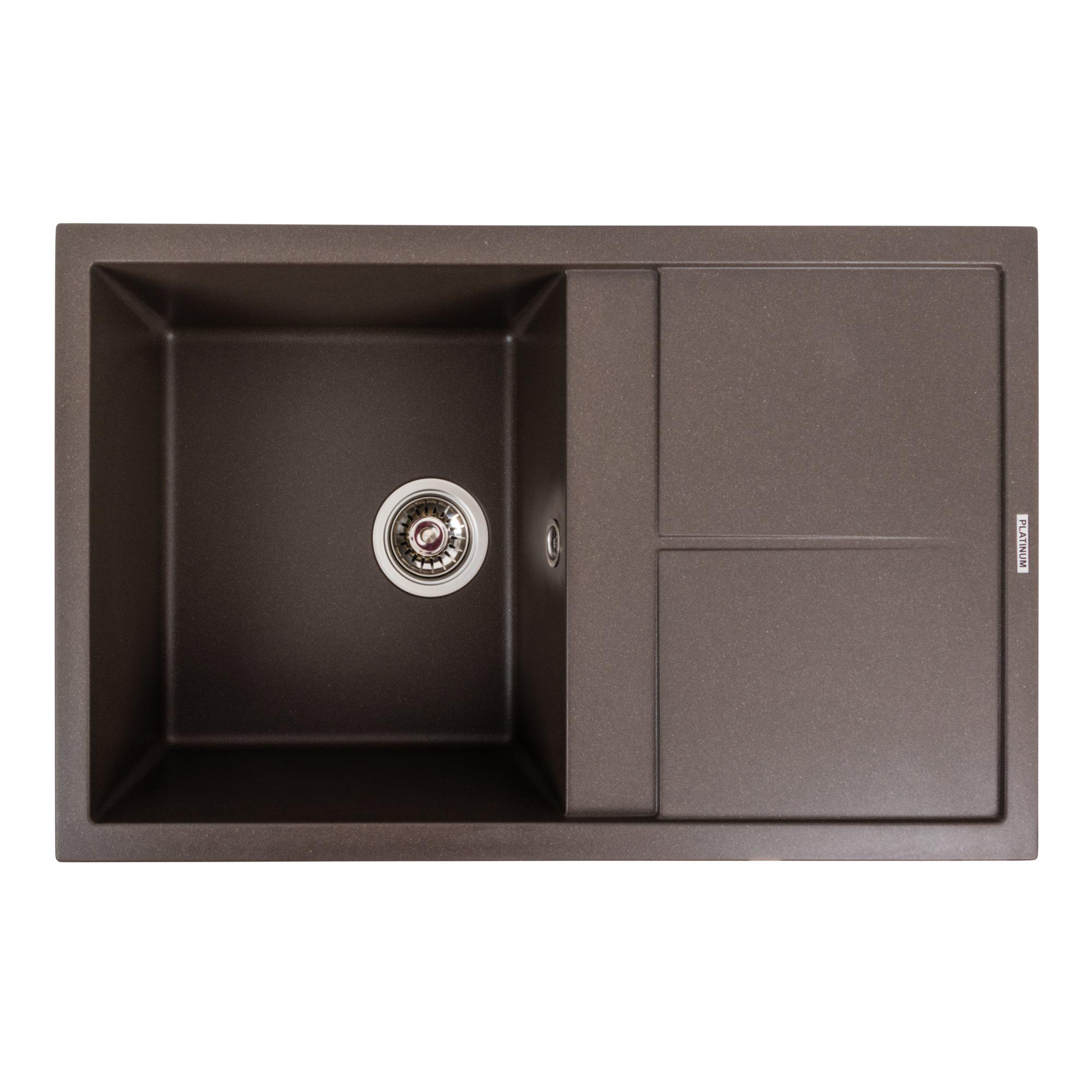 Мойка гранитная для кухни Platinum 7950 Selena матовая Темная скала Мойка гранитная для кухни Platinum 7950 Selena матовая Темная скала