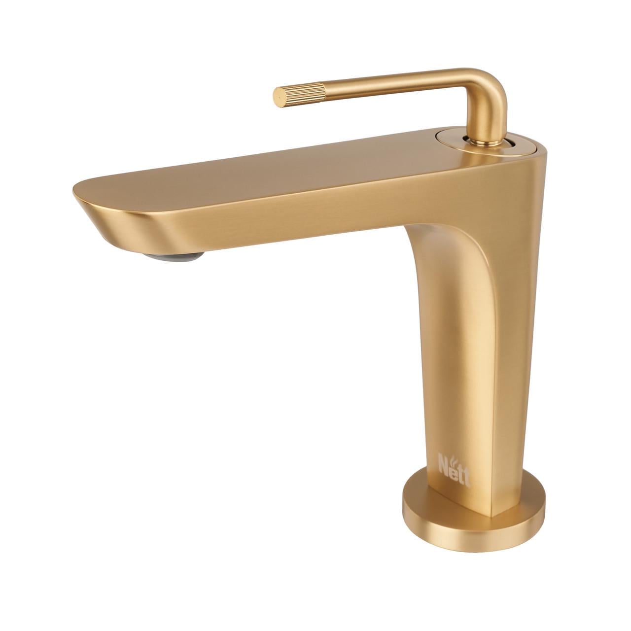 Смеситель на умывальник Nett DG-21 латунный Золотой (2999643048)