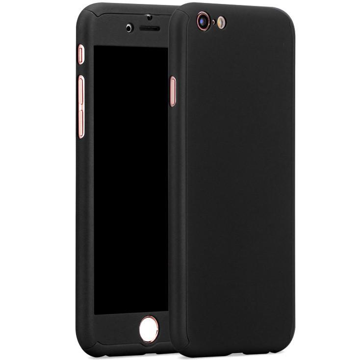 Чехол накладка Full Covered Case with Protective Glass for iPhone 6/6S, Black