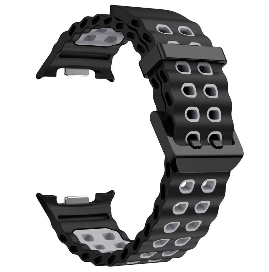 Ремешок силиконовый Primolux Ocean для часов Samsung Galaxy Watch 8/9 46/44/40 мм Black Ремешок силиконовый Primolux Ocean для часов Samsung Galaxy Watch 8/9 46/44/40 мм Black