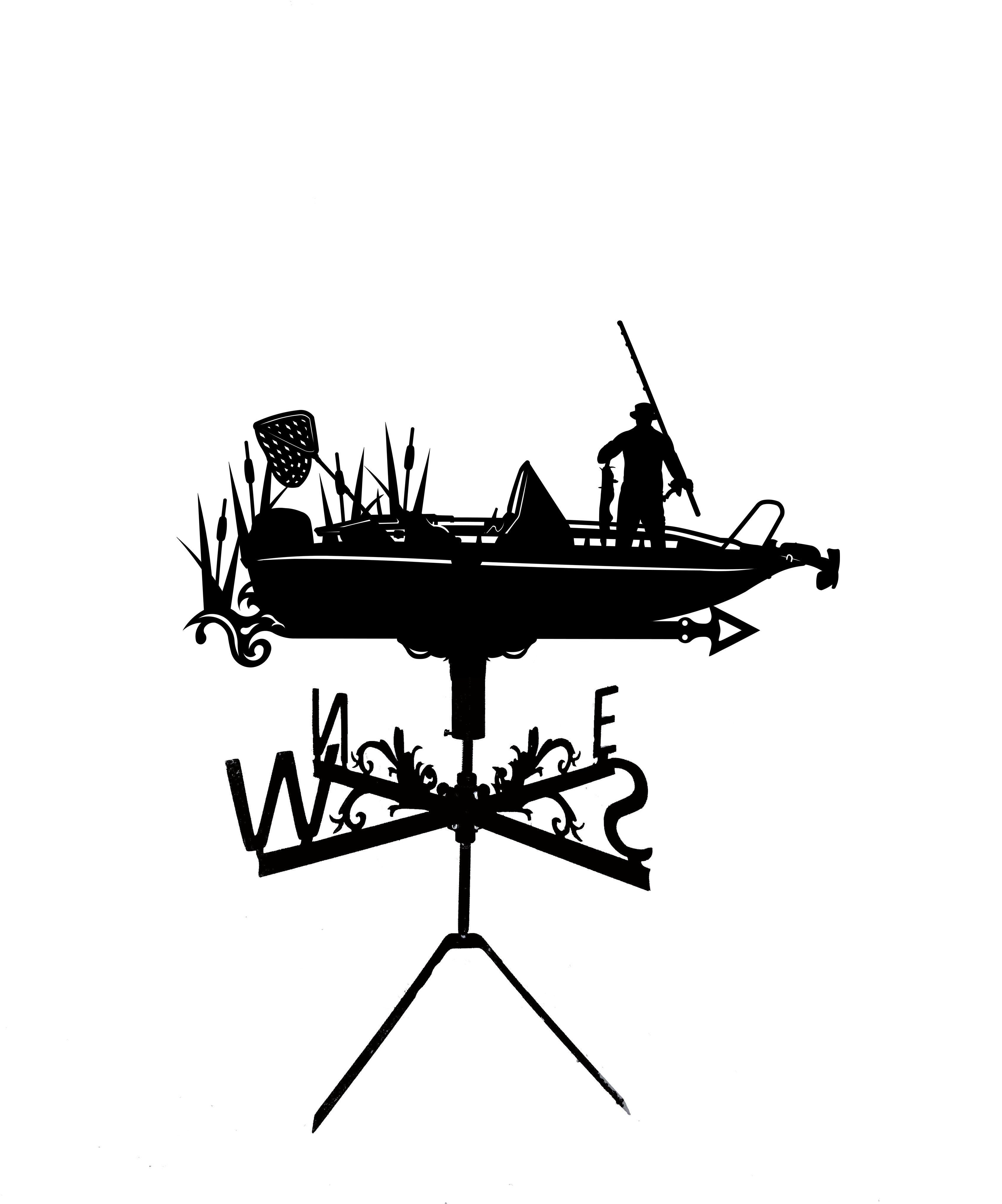 Флюгер на беседку/колодец Рыбак в лодке (27478662)