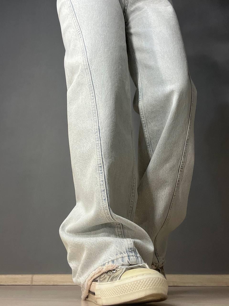 Джинсы женские Twin 1268-455 palazzo jeans широкие скошенный боковой шов палаццо высокая талия р. 36 Светло-голубой (3569) - фото 9