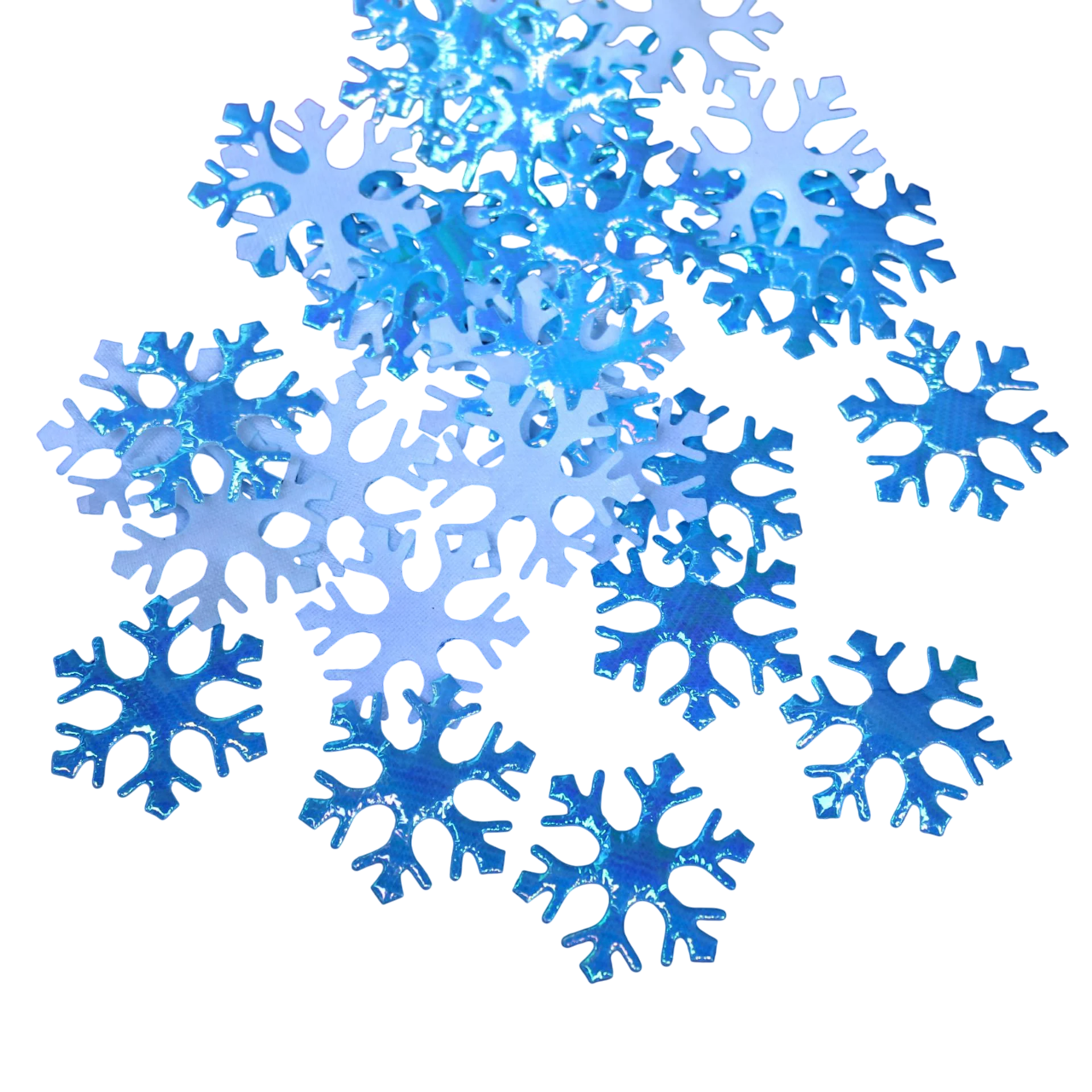Снежинки для украшений новогодние 100 шт. 35 мм Голубой (450440)