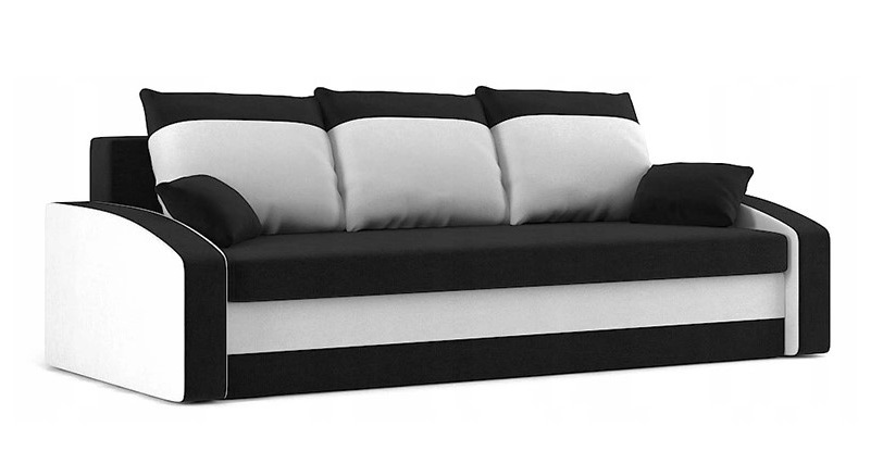 Диван Хелвет 225х90 см Чорний/Молочний (28118848) Диван Хелвет 225х90 см Чорний/Молочний (28118848)