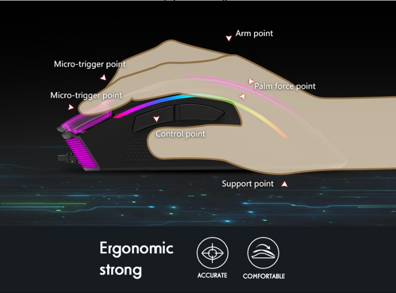 Мышка геймерская Delux M625 A3050 RGB с подсветкой 4000DPI - фото 7 Мышка геймерская Delux M625 A3050 RGB с подсветкой 4000DPI - фото 7