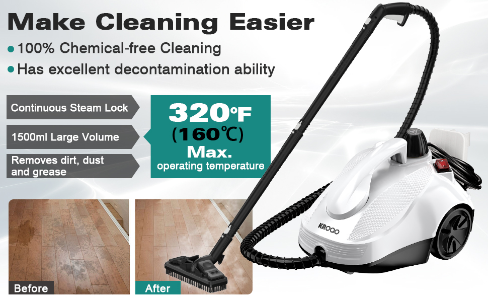 Пароочиститель KROQO SW618-D с 23 аксессуарами - фото 6 Пароочиститель KROQO SW618-D с 23 аксессуарами - фото 6