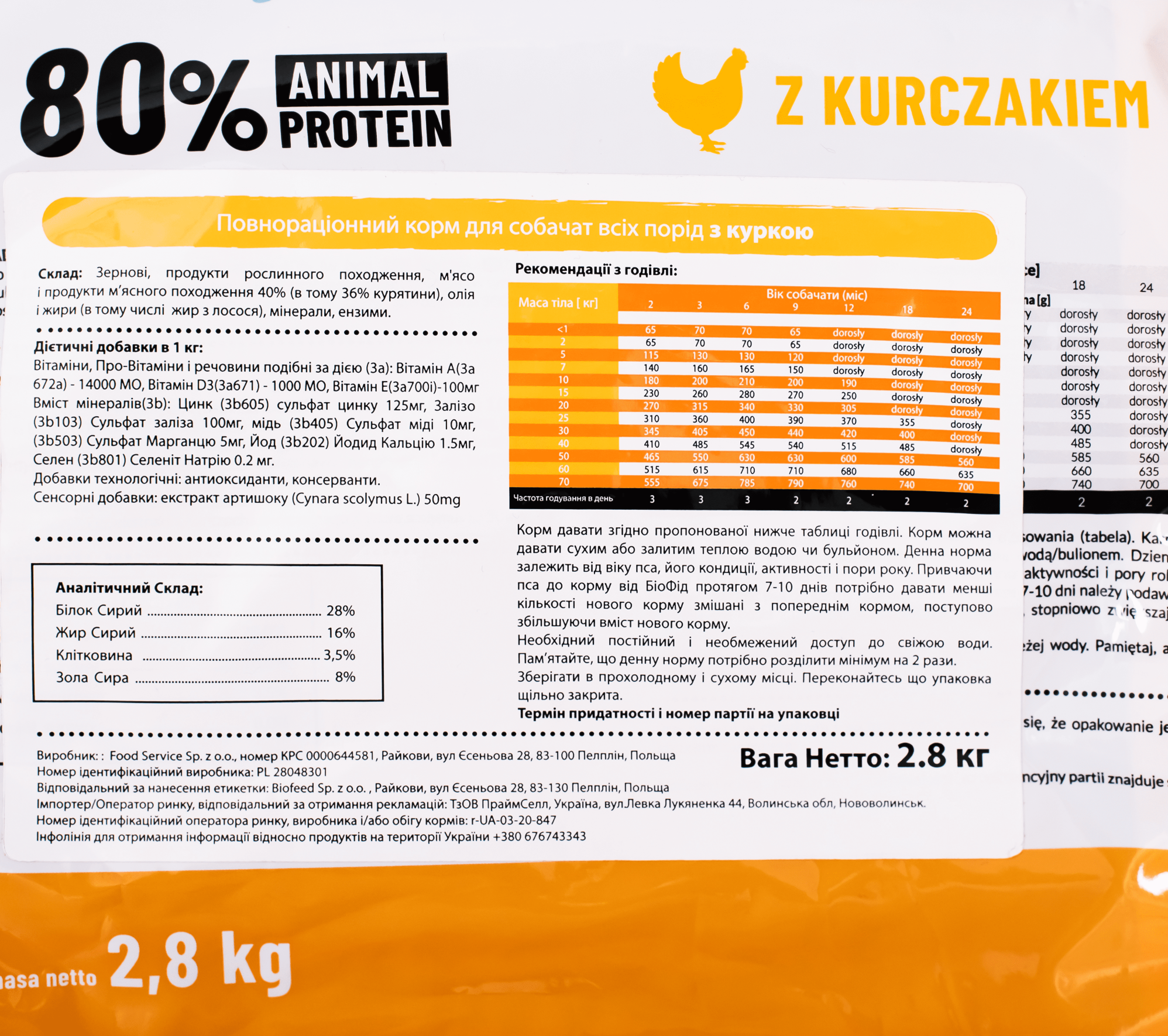 Корм сухий для цуценят всіх порід Biofeed VITAL FIT Junior з куркою 2,8 кг - фото 3