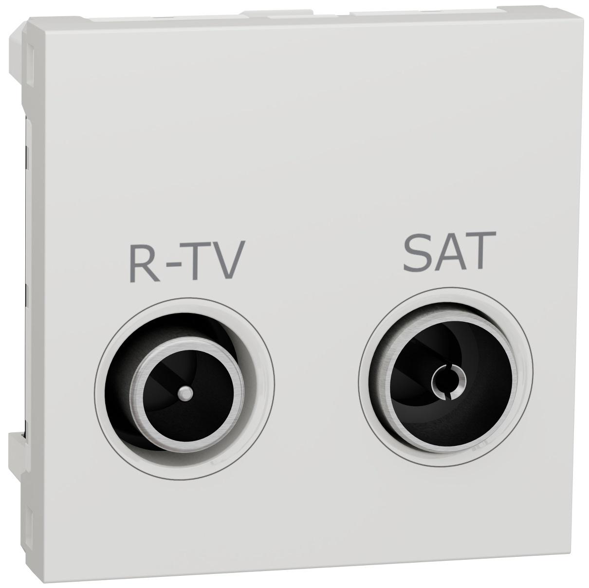Розетка конечная Schneider Electric ABS-UV Unica R-TV SAT 2 модули Белый (NU345518)