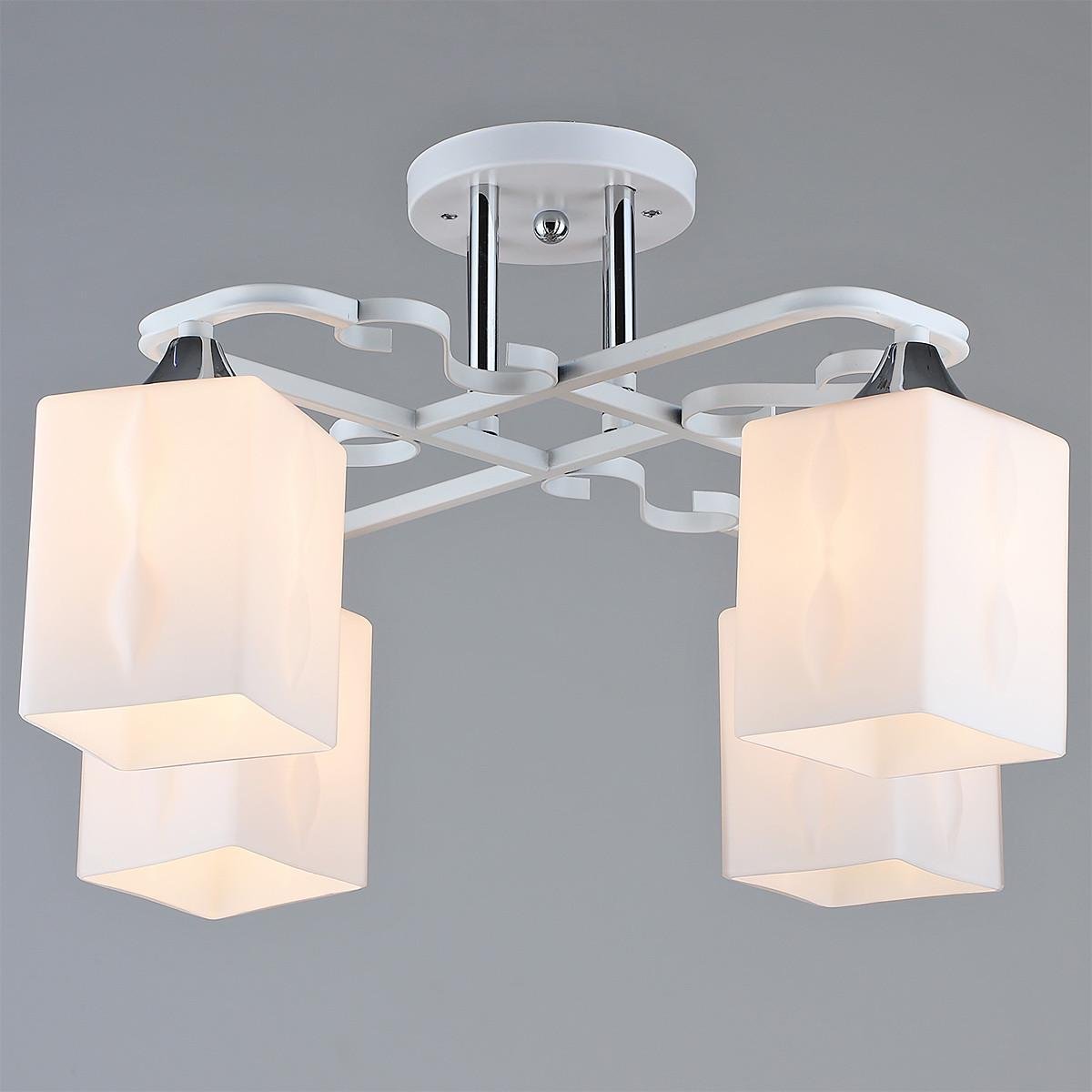 Люстра Svet на четыре плафона под лампы Е27 Белый (SR-N4869/4 WT+CH)