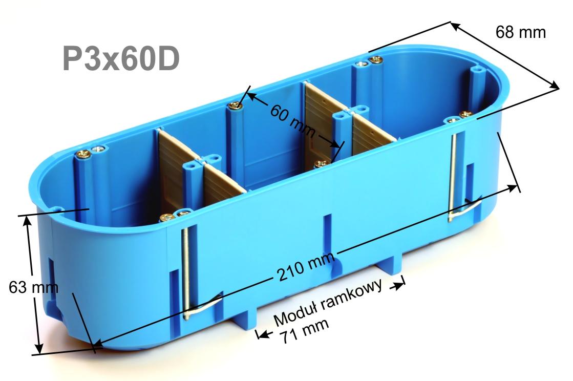 Коробка установочная Simet P3x60D Multibox полиамид 3-местная для гипсокартона 960°С самозатухание - фото 2