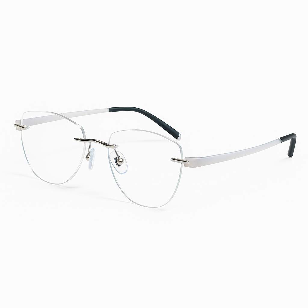 Очки женские для зрения без оправы в форме кошачьего глаза с ультралегкими силиконовыми скобками С2 +3.0 (8952) Очки женские для зрения без оправы в форме кошачьего глаза с ультралегкими силиконовыми скобками С2 +3.0 (8952)