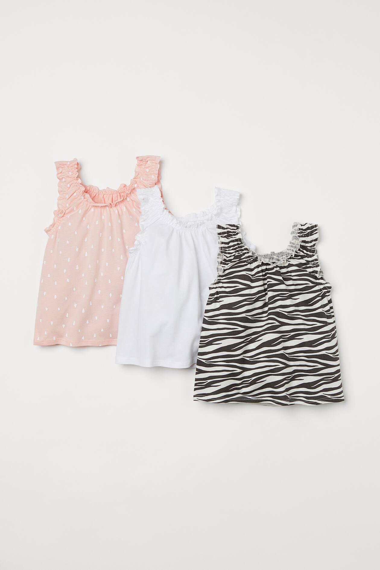 Майка H&M 3 шт. 92 см Рожевий/Чорний/Білий (S2606940992)