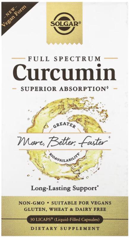Куркумин и куркумин Solgar Full Spectrum Curcumin 30 капс. (SOL-59597)