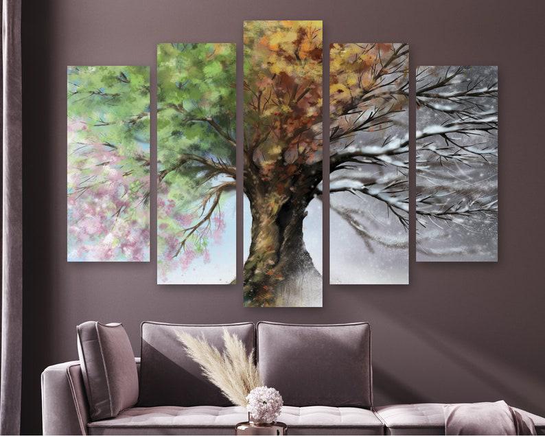 Модульная картина на холсте KIL Art Времена года из пяти частей 112x68 см (M51_M_1)