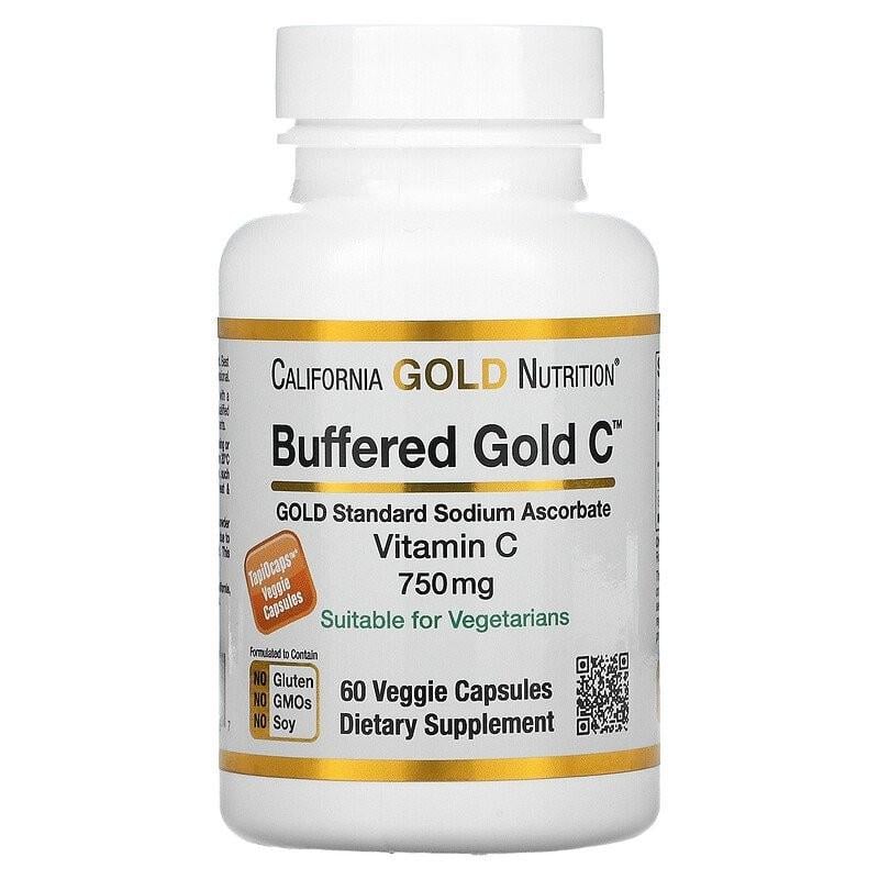Витамины California Gold Nutrition Vitamin C Buffered Gold C 750 мг 60 капсул