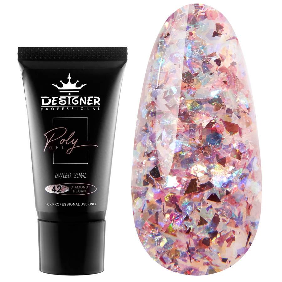 Полигель Дизайнер для наращивания и укрепления ногтей 30 мл Diamond pecan №42