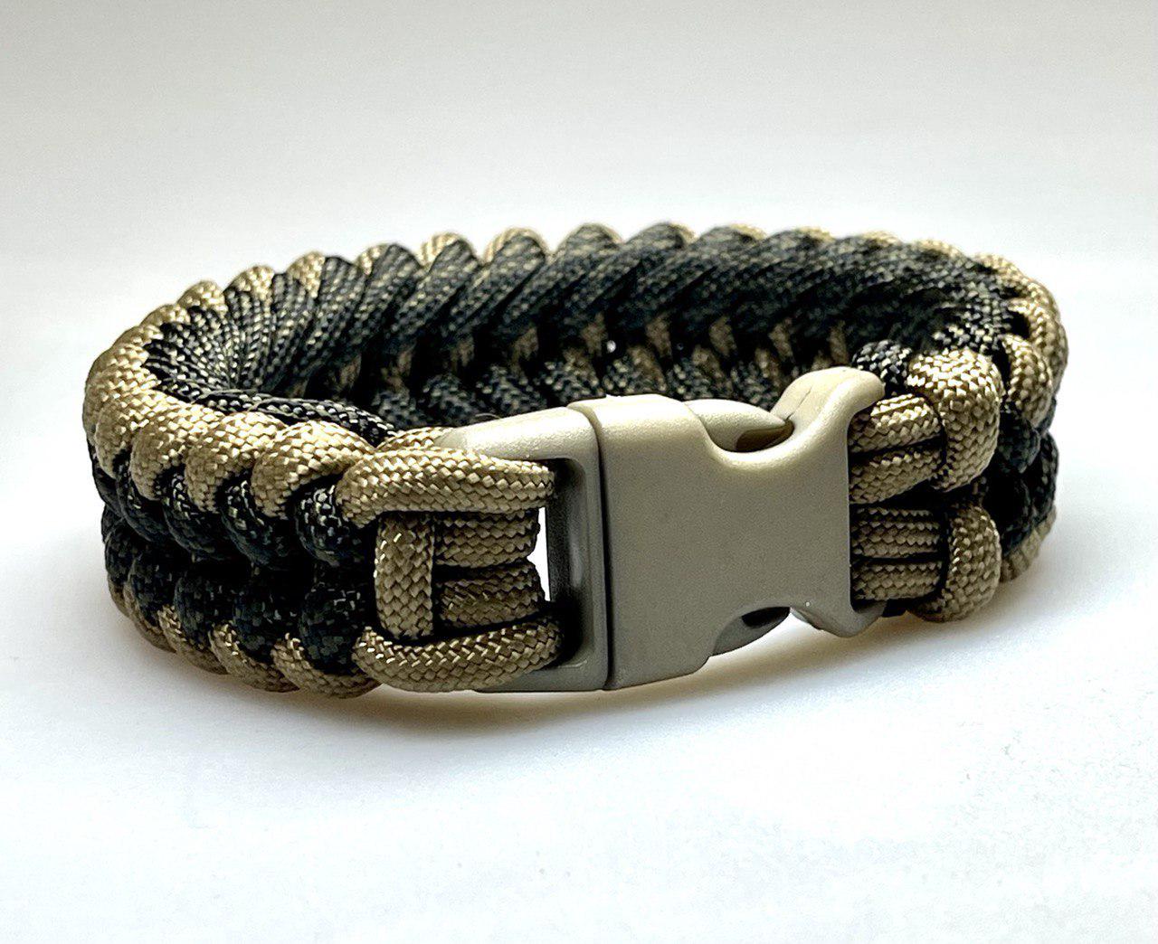 Плетеный браслет из паракорда Safety Оливково-бежевый (17601)