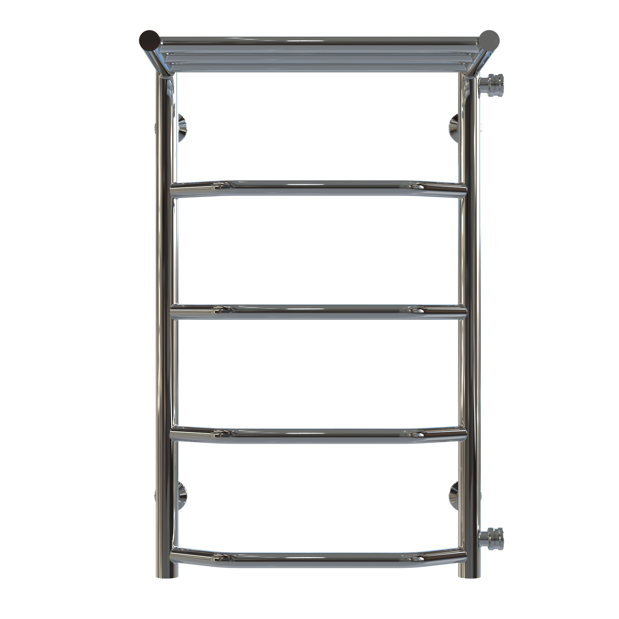 Полотенцесушитель водяной с полкой Deffi Трапеция П5 боковое правое подключение нержавеющая сталь 400х700 мм Хром (C.TP.70.40.5.C.C)