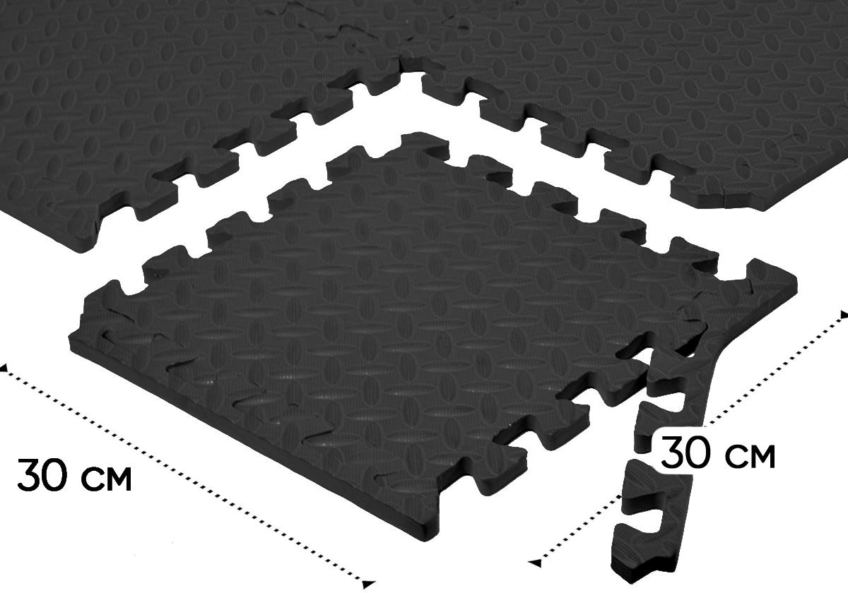Татами мат EasyFit ласточкин хвост 8 шт. 30х30х1 см Черный (EF-1950-30-BK) - фото 4