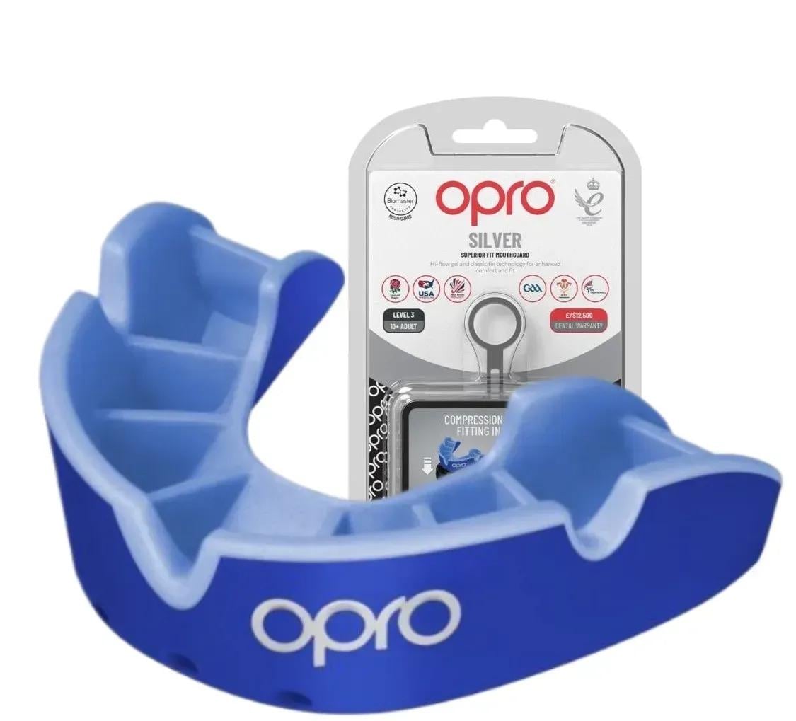 Капа OPRO Silver доросла вік 11+ Dark Blue/Blue (art.102502002)
